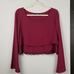 Doe & Rae bell sleeve crop top